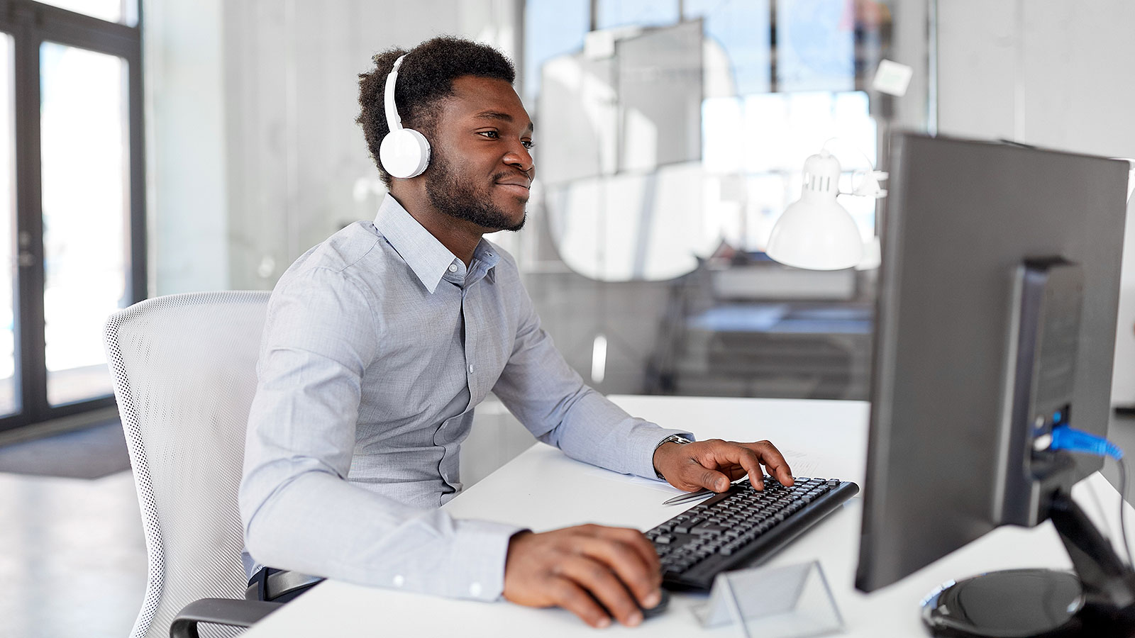 Listening to music at work